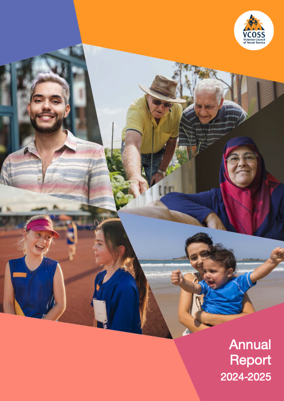 Front cover of teh 2024-25 VCOSS Annual Report
